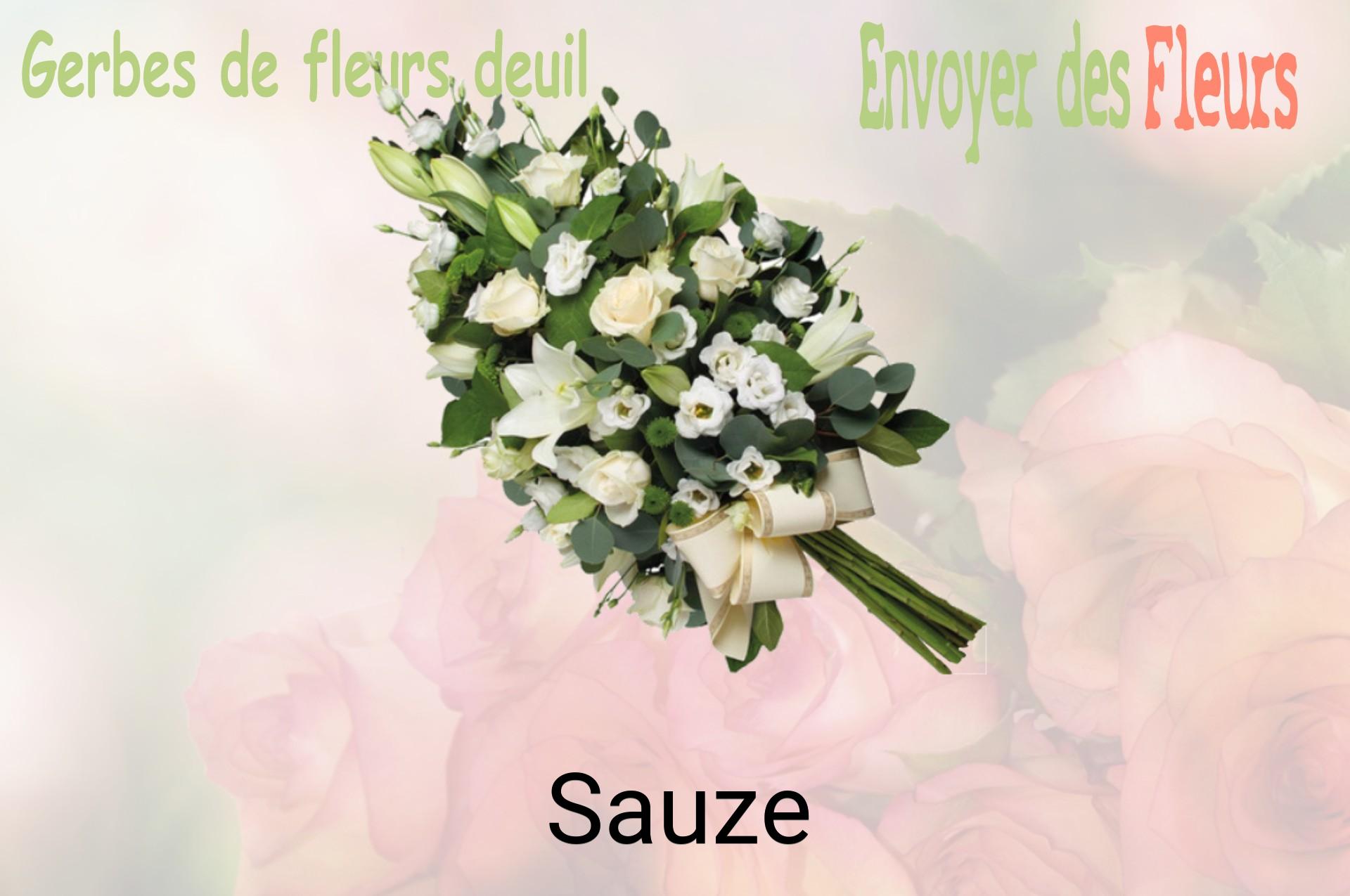 Gerbe de fleurs de deuil livrée à Sauze